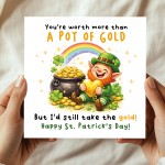 Funny St Patricks Day Card Pot of Gold Joke Happy St Patricks Funny St Patricks Day Card Pot of Gold Joke Happy St Patricks