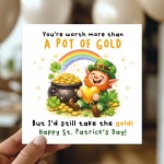 Funny St Patricks Day Card Pot of Gold Joke Happy St Patricks Funny St Patricks Day Card Pot of Gold Joke Happy St Patricks