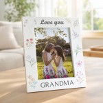 Love You Grandma White Portrait 7x5 Photo Frame Gift For Grandma