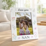 Love You Nan White Portrait 7x5 Photo Frame Gift For Nan