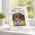 Love You Nan White Portrait 7x5 Photo Frame Gift For Nan
