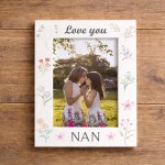 Love You Nan White Portrait 7x5 Photo Frame Gift For Nan