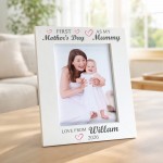 1st Mothers Day Gift White Portrait 7x5 Photo Frame Personalised