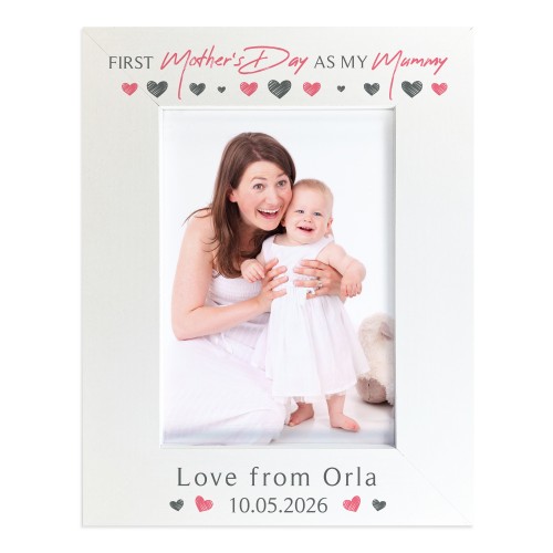 1st Mothers Day As My Mummy Gift White Portrait 7x5 Photo Frame