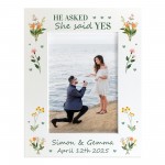 Personalised Engagement Photo Frame 7x5 He Asked She Said Yes