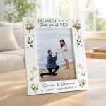 Personalised Engagement Photo Frame 7x5 He Asked She Said Yes