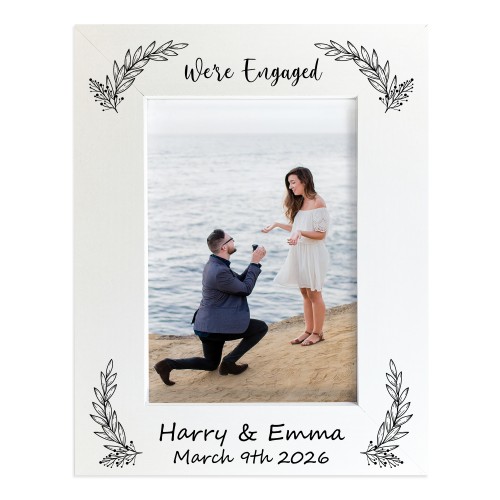 Personalised Engagement Photo Frame 7x5 We're Engaged Couple