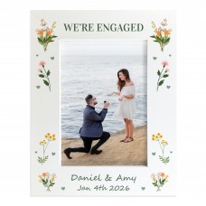 Personalised Engagement Photo Frame 7x5 We're Engaged Floral