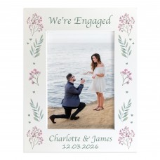 Personalised Engagement Photo Frame 7x5 We're Engaged Floral
