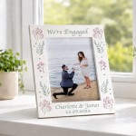 Personalised Engagement Photo Frame 7x5 We're Engaged Floral