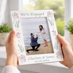 Personalised Engagement Photo Frame 7x5 We're Engaged Floral
