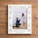 Personalised Engagement Photo Frame 7x5 We're Engaged Floral
