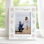 Personalised Engagement Photo Frame 7x5 We're Engaged Floral