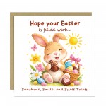 Cute Easter Bunny Card Happy Easter Greeting Card Bunny