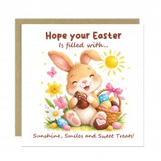 Cute Easter Bunny Card Happy Easter Greeting Card Bunny