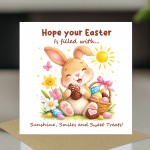 Cute Easter Bunny Card Happy Easter Greeting Card Bunny