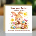 Cute Easter Bunny Card Happy Easter Greeting Card Bunny