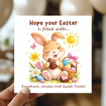 Cute Easter Bunny Card Happy Easter Greeting Card Bunny