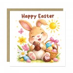 Happy Easter Greetings Cards For Kids and Children Cute Bunny