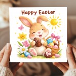 Happy Easter Greetings Cards For Kids and Children Cute Bunny