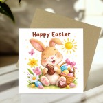 Happy Easter Greetings Cards For Kids and Children Cute Bunny