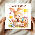 Happy Easter Greetings Cards For Kids and Children Cute Bunny