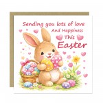 Happy Easter Card For Daughter or Granddaughter Cute Bunny