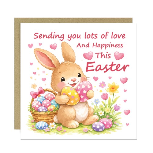 Happy Easter Card For Daughter or Granddaughter Cute Bunny
