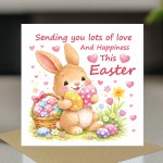 Happy Easter Card For Daughter or Granddaughter Cute Bunny
