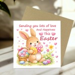 Happy Easter Card For Daughter or Granddaughter Cute Bunny