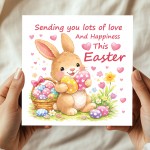 Happy Easter Card For Daughter or Granddaughter Cute Bunny