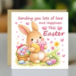 Happy Easter Card For Daughter or Granddaughter Cute Bunny