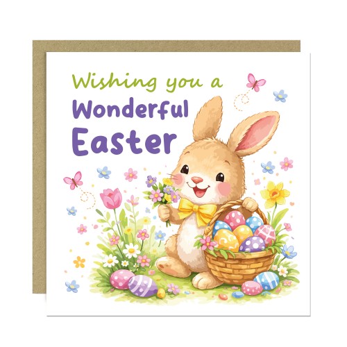 Happy Easter Bunny Card For Daughter Granddaughter Cute Easter