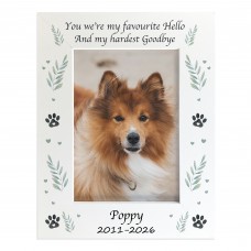 Personalised Dog Memorial Photo Frame 7x5 Hardest Goodbye Pet