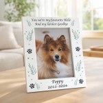 Personalised Dog Memorial Photo Frame 7x5 Hardest Goodbye Pet