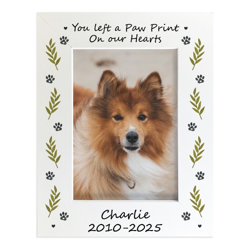 Personalised Dog Memorial Photo Frame 7x5 Paw Print Pet Loss Personalised Dog Memorial Photo Frame 7x5 Paw Print Pet Loss
