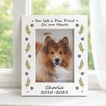 Personalised Dog Memorial Photo Frame 7x5 Paw Print Pet Loss Personalised Dog Memorial Photo Frame 7x5 Paw Print Pet Loss