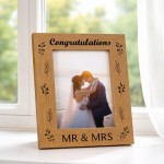 Congratulations Gift For Couple Mr And Mrs Photo Frame