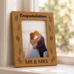 Congratulations Gift For Couple Mr And Mrs Photo Frame