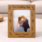 Personalised Mr And Mrs Photo Frame OUR WEDDING DAY Gift