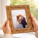 Personalised Mr And Mrs Photo Frame OUR WEDDING DAY Gift