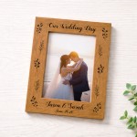 Personalised Mr And Mrs Photo Frame OUR WEDDING DAY Gift