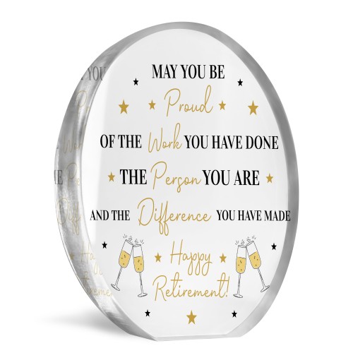 Happy Retirement Acrylic Plaque Gift for Colleague Friend Boss