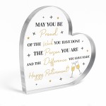 Retirement Acrylic Plaque Happy Retirement Gift for Colleague
