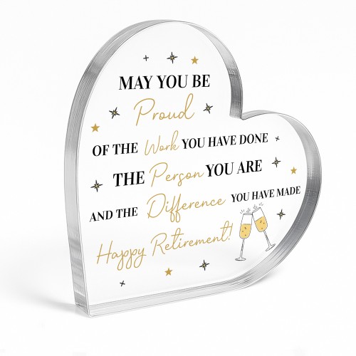 Retirement Acrylic Plaque Happy Retirement Gift for Colleague