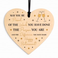 Retirement Gift For Colleagues Coworkers Wooden Hanging Heart