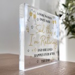 Funny Retirement Acrylic Block Plaque for Woman Happy Retirement Funny Retirement Acrylic Block Plaque for Woman Happy Retirement