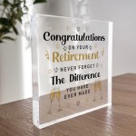 Retirement Plaque Congratulations on Your Retirement Colleague