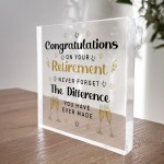 Retirement Plaque Congratulations on Your Retirement Colleague