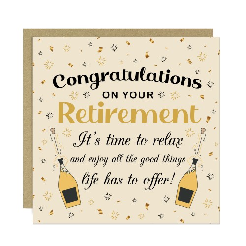 Retirement Card With Kraft Envelope Happy Retirement Card